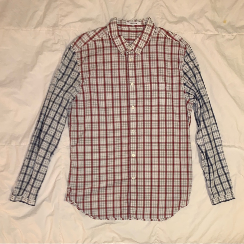Carven Paris men’s bi colored check shirt